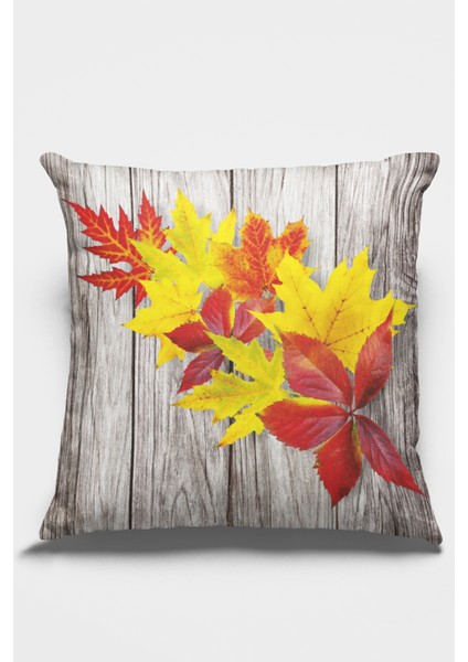 Çift Taraflı Kırlent Yastık Kılıfı Premium Tay Tüyü Dokuma Yapraklı Kumaş 43X43 Cm KRL104 fiyatları