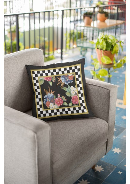 Premium Tay Tüyü Dokuma Kumaş Çift Taraflı Fas Desen Kırlent Yastık Kılıfı 43X43 Cm KRL222