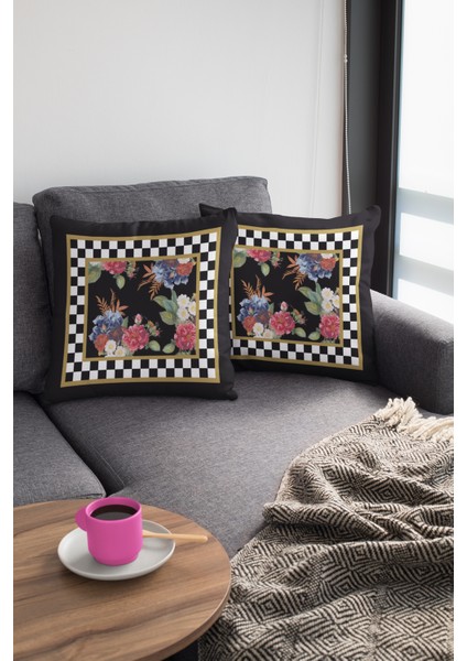 Premium Tay Tüyü Dokuma Kumaş Çift Taraflı Fas Desen Kırlent Yastık Kılıfı 43X43 Cm KRL222