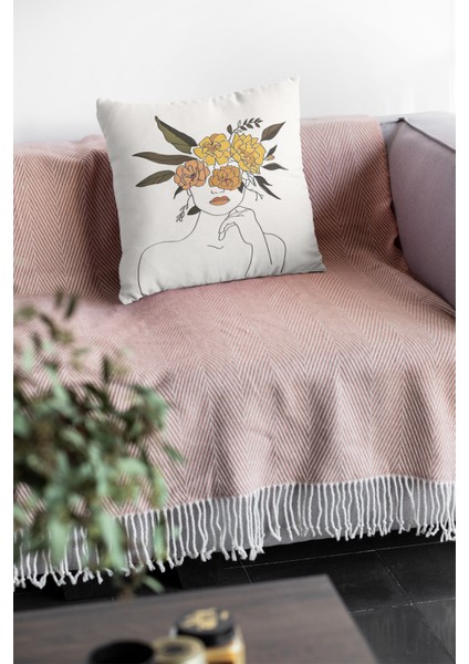 Premium Tay Tüyü Leke Tutmaz Kumaş Soyut Çift Taraflı Kırlent Yastık Kılıfı 43X43 Cm KRL341 fiyatları