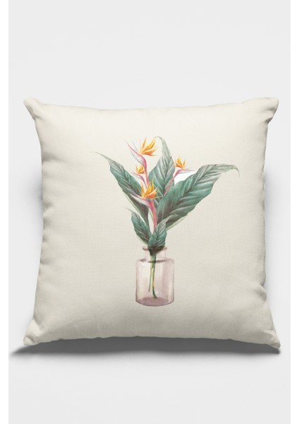 Tay Tüyü Dokuma Premium Kumaş Çift Taraflı Kırlent Yastık Kılıfı Çiçekli 43X43 Cm KRL107 fiyatları