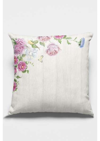 Premium Tay Tüyü Dokuma Kumaş Çiçekli Çift Taraflı Kırlent Yastık Kılıfı 43X43 Cm KRL315 fiyatları