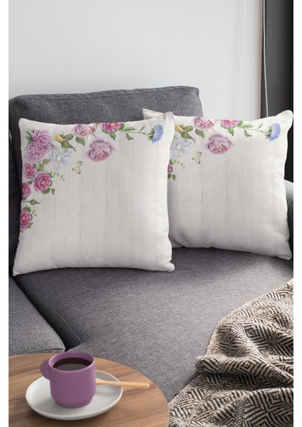 Premium Tay Tüyü Dokuma Kumaş Çiçekli Çift Taraflı Kırlent Yastık Kılıfı 43X43 Cm KRL315 modelleri