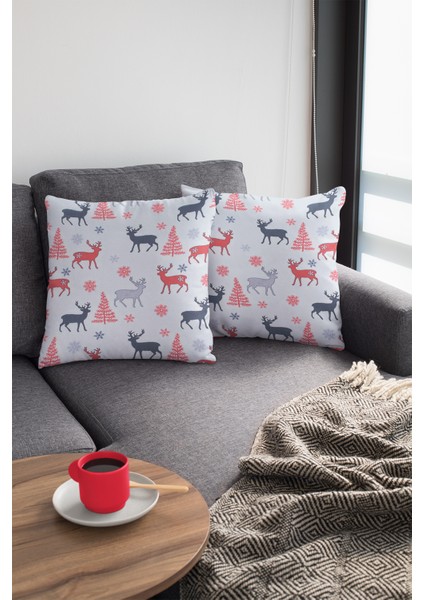 Leke Tutmaz Premium Tay Tüyü Kumaş Çift Taraflı Kırlent Yastık Kılıfı Christmas 43X43 Cm KRL179 modelleri
