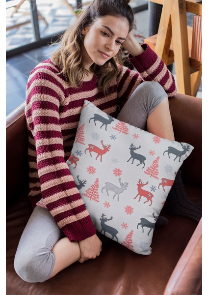Leke Tutmaz Premium Tay Tüyü Kumaş Çift Taraflı Kırlent Yastık Kılıfı Christmas 43X43 Cm KRL179 fırsatları