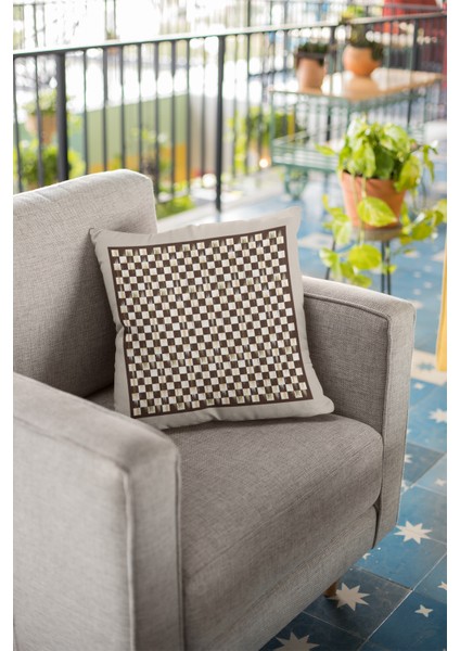 Fas Desen Dokuma Premium Tay Tüyü Kumaş Çift Taraflı Kırlent Yastık Kılıfı 43X43 Cm KRL225 fiyatları