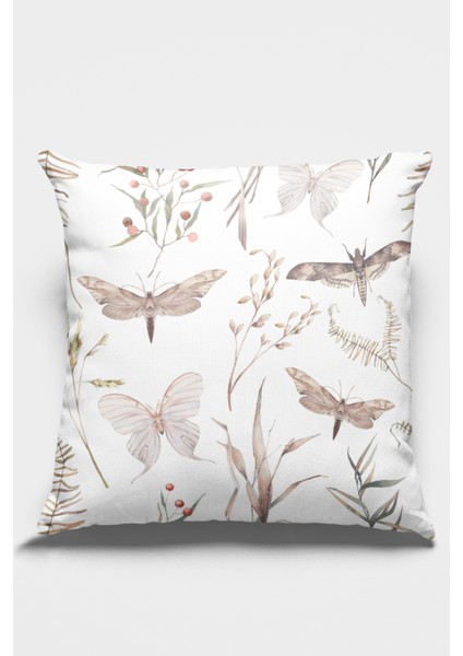 Premium Tay Tüyü Dokuma Kelebekli Kumaş Çift Taraflı Kırlent Yastık Kılıfı 43X43 Cm KRL084 fiyatları