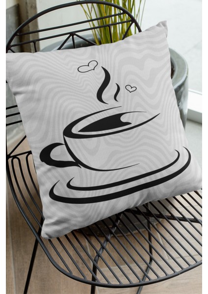 Premium Fincanlı Tay Tüyü Çift Taraflı Kırlent Yastık Kılıfı Dokuma Kumaş 43X43 Cm KRL285 fırsatları