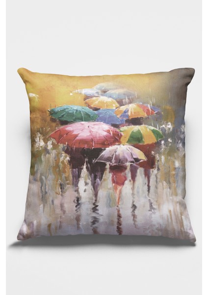 Premium Nazar Boncuklu Tay Tüyü Çift Taraflı Kırlent Yastık Kılıfı Dokuma Kumaş 43X43 Cm KRL161