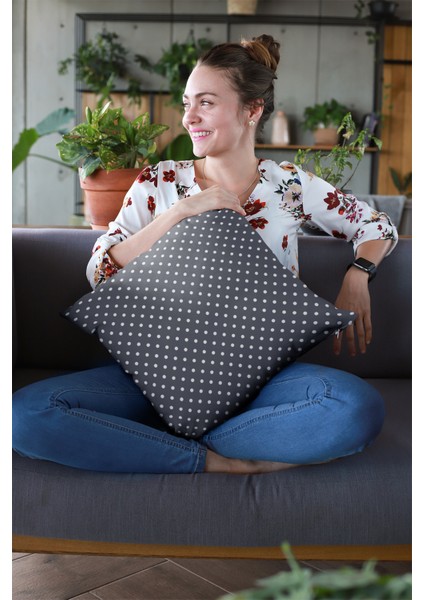 Premium Puanlı Tay Tüyü Çift Taraflı Kırlent Yastık Kılıfı Dokuma Kumaş 43X43 Cm KRL301 fırsatları