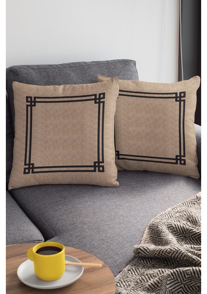 Premium Tay Tüyü Dokuma Kumaş Çift Taraflı Hasır Görünümlü Kırlent Yastık Kılıfı 43X43 Cm KRL181 modelleri