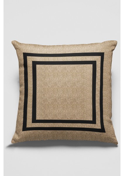 Dokuma Kumaş Premium Tay Tüyü Çift Taraflı Kırlent Yastık Kılıfı Hasır Görünümlü 43X43 Cm KRL187
