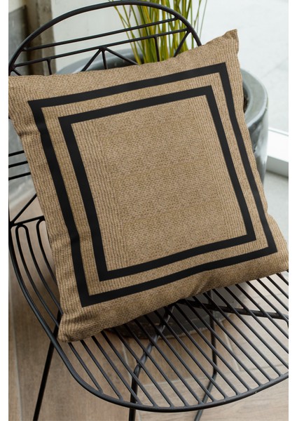 Dokuma Kumaş Premium Tay Tüyü Çift Taraflı Kırlent Yastık Kılıfı Hasır Görünümlü 43X43 Cm KRL187