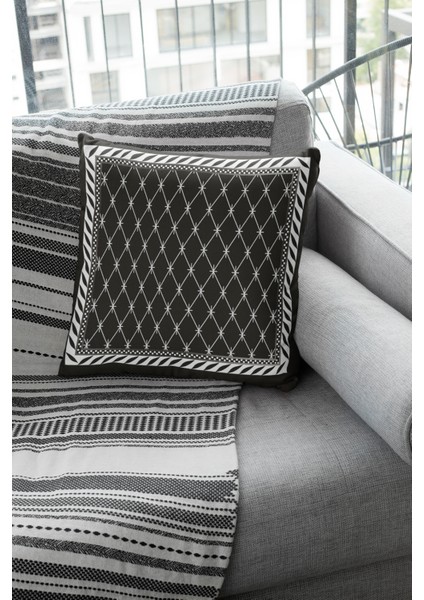 Dokuma Kumaş Premium Tay Tüyü Çift Taraflı Kırlent Yastık Kılıfı Modern Klasik 43X43 Cm KRL334 fiyatları