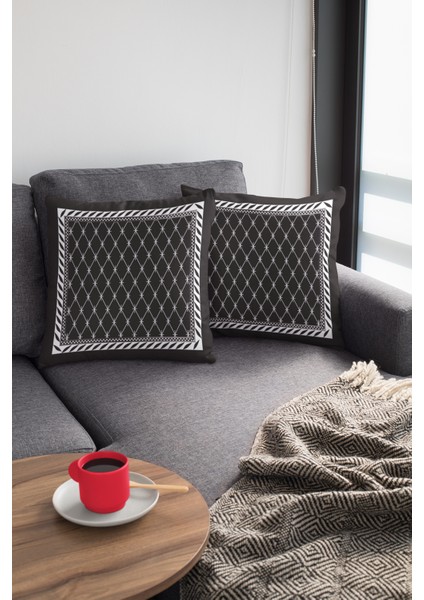 Dokuma Kumaş Premium Tay Tüyü Çift Taraflı Kırlent Yastık Kılıfı Modern Klasik 43X43 Cm KRL334 modelleri