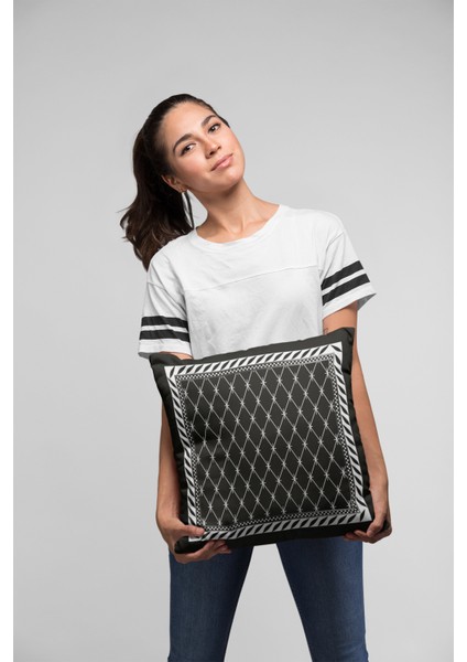 Dokuma Kumaş Premium Tay Tüyü Çift Taraflı Kırlent Yastık Kılıfı Modern Klasik 43X43 Cm KRL334 fırsatları