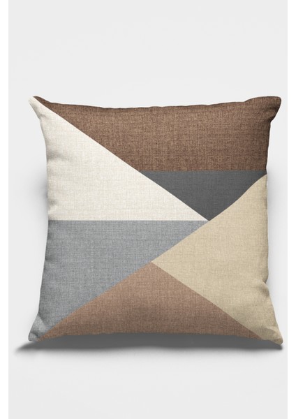Leke Tutmaz Premium Tay Tüyü Kumaş Çift Taraflı Kırlent Geometrik Yastık Kılıfı 43X43 Cm KRL391