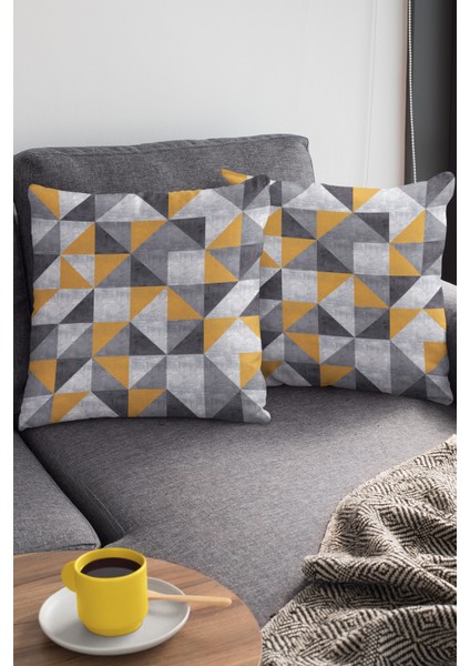 Dokuma Premium Tay Tüyü Kumaş Çift Taraflı Geometrik Kırlent Yastık Kılıfı 43X43 Cm KRL380 fırsatları