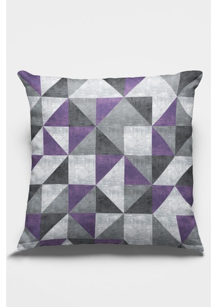 Premium Tay Tüyü Dokuma Kumaş Geometrik Çift Taraflı Kırlent Yastık Kılıfı 43X43 Cm KRL381