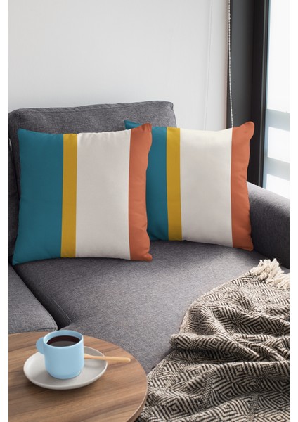 Çift Taraflı Kırlent Yastık Kılıfı Premium Tay Tüyü Dokuma Kumaş Sade Çizgili 43X43 Cm KRL973 fırsatları