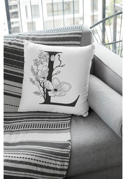 43X43 Cm Tay Tüyü Döşemelik Premium Kumaş Dekoratif Çift Taraflı L Harfli Yastık Kılıfı KRL513 fırsatları