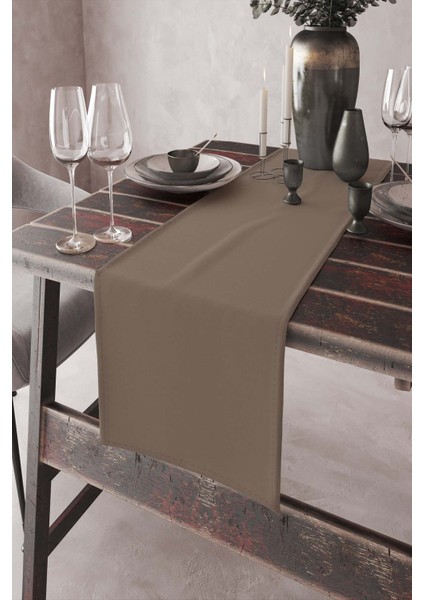 Vizon Tek Renk Sade Ranır Masa Örtüsü Premimum Dokuma Kumaş Düz 40X140 Cm RNR008