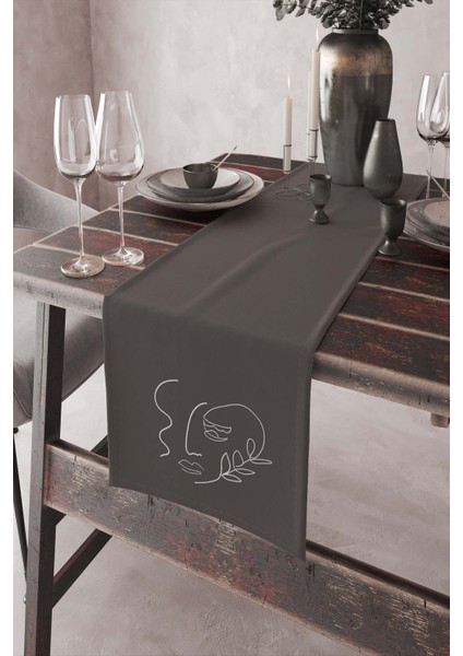 Tay Tüyü Elit Dokuma Leke Tutmaz Kumaş Masa Örtüsü Ranır 40X140 Cm RNR044