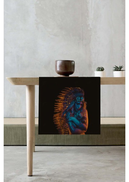 Tay Tüyü Elit Dokuma Leke Tutmaz Kumaş Masa Örtüsü Ranır 40X140 Cm RNR053