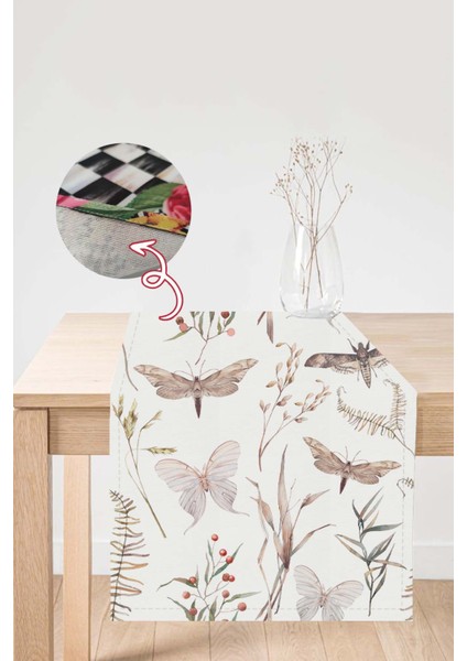 Elit Leke Tutmaz Tay Tüyü Dokuma Kumaş Masa Örtüsü Ranır 40X140 Cm RNR084