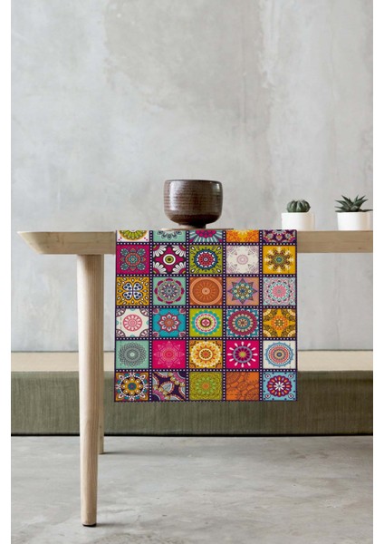 Elit Tay Tüyü Dokuma Leke Tutmaz Kumaş Masa Örtüsü Runner 40X140 Cm RNR109