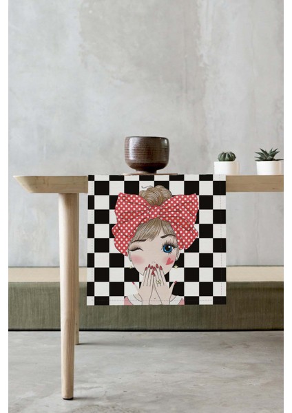 Elit Leke Tutmaz Tay Tüyü Dokuma Kumaş Masa Örtüsü Runner 40X140 Cm RNR111