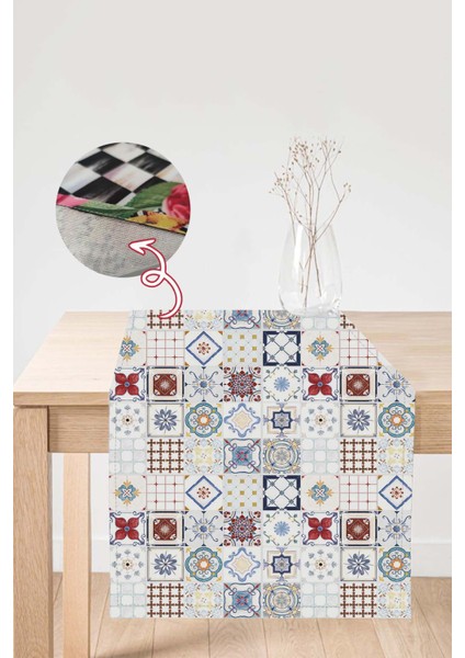 Elit Leke Tutmaz Tay Tüyü Dokuma Kumaş Masa Örtüsü Ranır 40X140 Cm RNR093