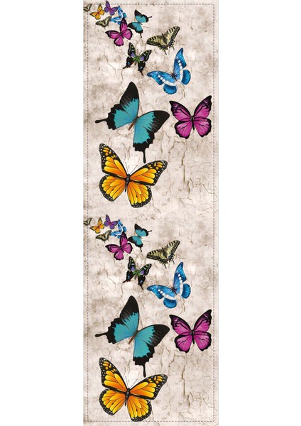 Tay Tüyü Dokuma Elit Leke Tutmaz Kumaş Masa Örtüsü Runner 3D Kelebekli 40X140 Cm RNR130 fiyatları