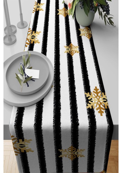 Masa Örtüsü Runner Elit Tay Tüyü Dokuma Leke Tutmaz Kumaş Christmas 40X140 Cm RNR158