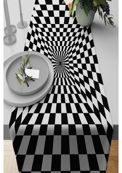 Runner Masa Örtüsü Elit Tay Tüyü Dokuma Leke Tutmaz Kumaş Ilizyon 40X140 Cm RNR206