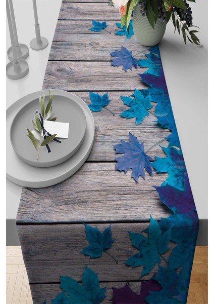 Dokuma Elit Tay Tüyü Leke Tutmaz Kumaş Masa Örtüsü Runner 3D Çınar 40X140 Cm RNR236