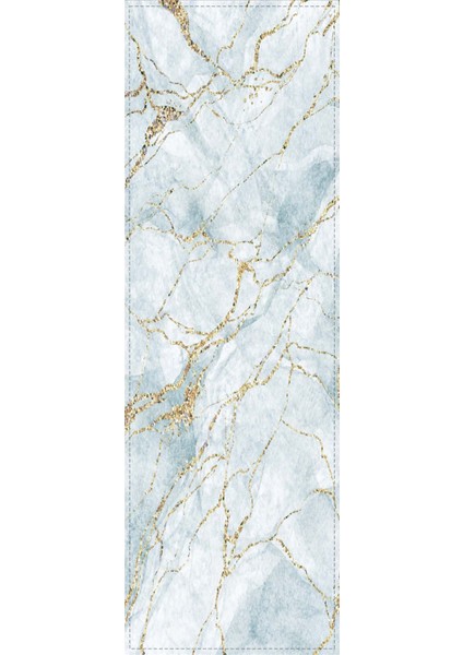 Elit Tay Tüyü Dokuma Leke Tutmaz Kumaş Masa Örtüsü Mermer Görünümlü Runner 40X140 Cm RNR264