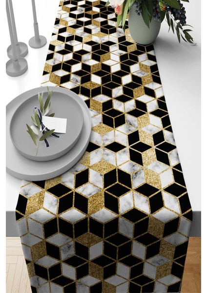 Petek Runner Elit Tay Tüyü Dokuma Leke Tutmaz Kumaş Masa Örtüsü 40X140 Cm RNR268