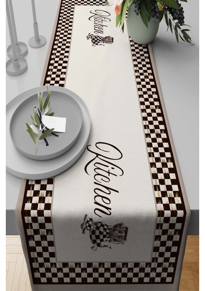 Kitchen Mutfak Tay Tüyü Dokuma Elit Leke Tutmaz Kumaş Masa Örtüsü 40X140 Cm RNR287