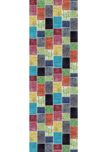 Leke Tutmaz Elit Tay Tüyü Dokuma Kumaş Masa Örtüsü Runner Patchwork 40X140 Cm RNR288