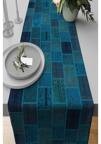 Dokuma Leke Tutmaz Elit Tay Tüyü Kumaş Masa Örtüsü Runner Patchwork 40X140 Cm RNR294
