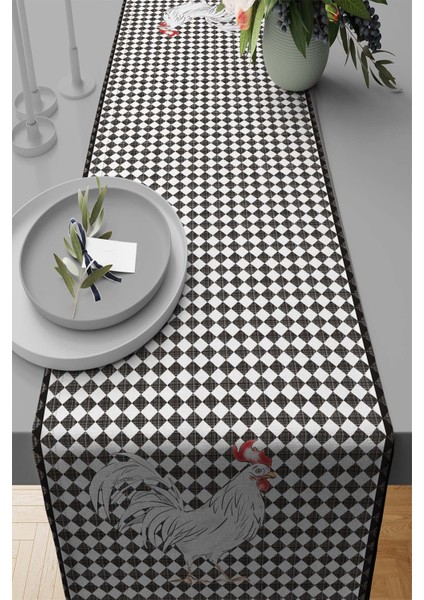 Elit Tay Tüyü Dokuma Leke Tutmaz Kumaş Masa Örtüsü Runner Horoz 40X140 Cm RNR306