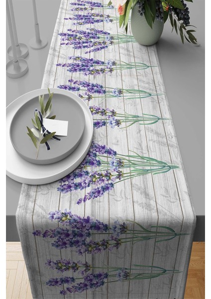 Runner Masa Örtüsü Elit Tay Tüyü Dokuma Leke Tutmaz Kumaş Lavanta 40X140 Cm RNR345