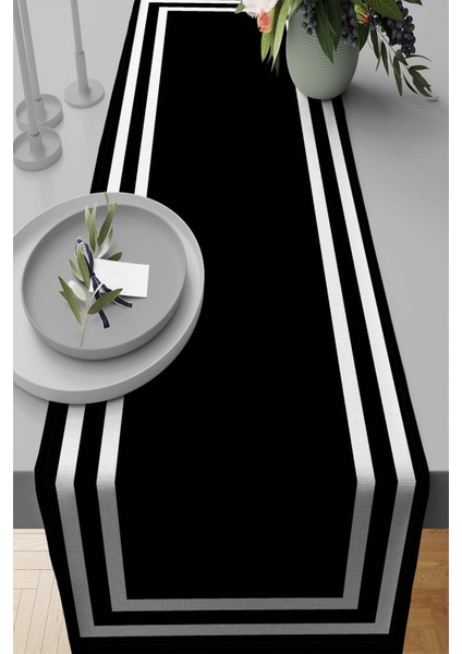 Runner Dokuma Leke Tutmaz Elit Tay Tüyü Kumaş Masa Örtüsü Klasik Çerçeveli 40X140 Cm RNR322