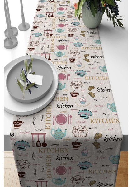 Elit Tay Tüyü Dokuma Leke Tutmaz Kumaş Masa Örtüsü Runner Mutfak 40X140 Cm RNR336