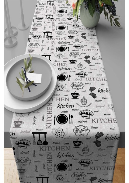 Leke Tutmaz Elit Tay Tüyü Dokuma Kumaş Masa Örtüsü Runner Mutfak 40X140 Cm RNR339