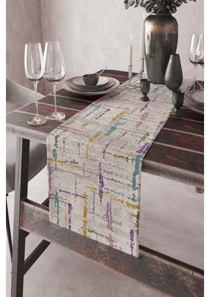 Tay Tüyü Dokuma Elit Leke Tutmaz Kumaş Masa Örtüsü Runner Style 40X140 Cm RNR414