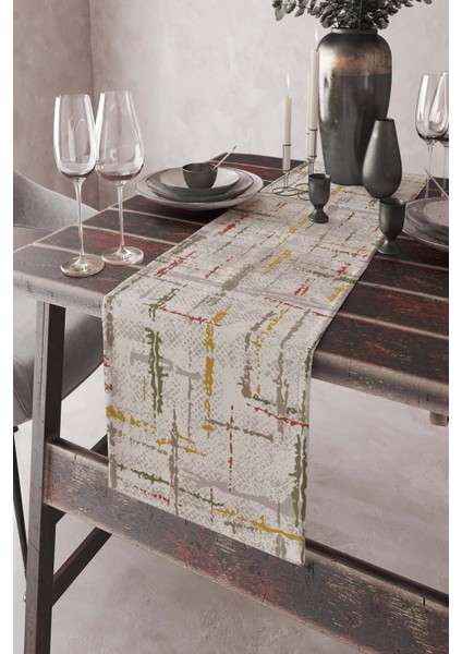 Dokuma Leke Tutmaz Elit Tay Tüyü Kumaş Masa Örtüsü Runner Style 40X140 Cm RNR408