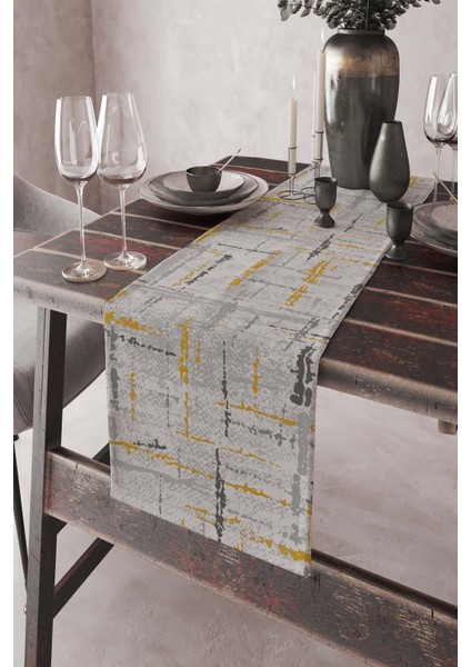 Masa Örtüsü Runner Elit Tay Tüyü Dokuma Leke Tutmaz Kumaş Style 40X140 Cm RNR410