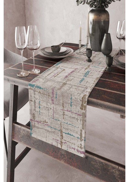 Elit Tay Tüyü Dokuma Leke Tutmaz Kumaş Masa Örtüsü Runner Style 40X140 Cm RNR413